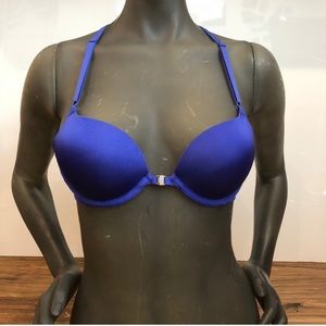 Blue Lace Racerback Bra